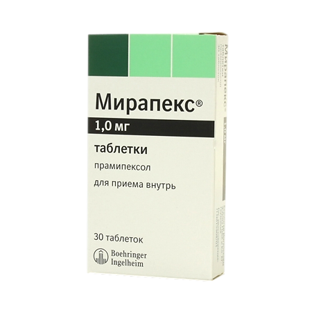 Мирапекс таблетки 1 мг 30 шт