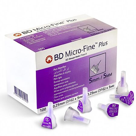 Иглы BD Micro-Fine Plus 0,25 мм (31G) х 5 мм 100 шт