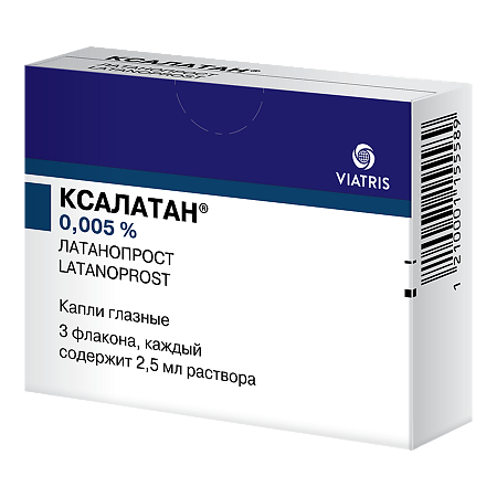 Ксалатан капли глазные 0,005 % 2,5 мл 3 шт