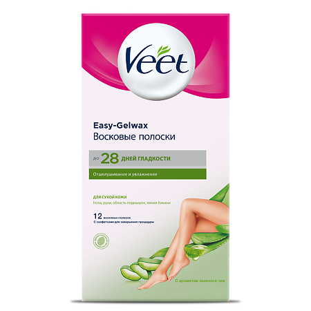 Veet полоски восковые для депиляции для сухой кожи 12 шт