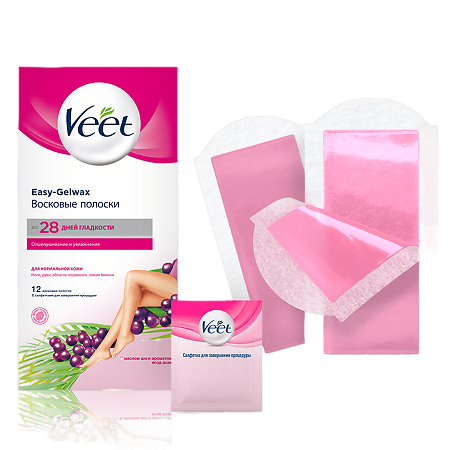 Veet полоски восковые для депиляции нормальной кожи 12 шт