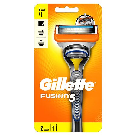 Gillette Fusion бритвенный станок + 2 сменные кассеты 1 уп