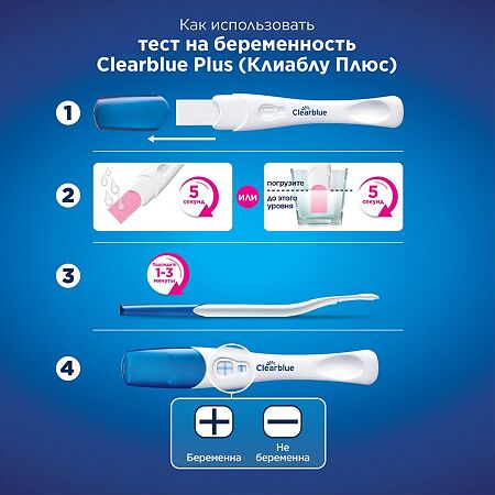 Тест для определения беременности Clear Blue Plus 1 шт