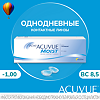 Контактные линзы 1-Day Acuvue Moist with Lacreon -1.00 / 8.5 / 14.2 30шт