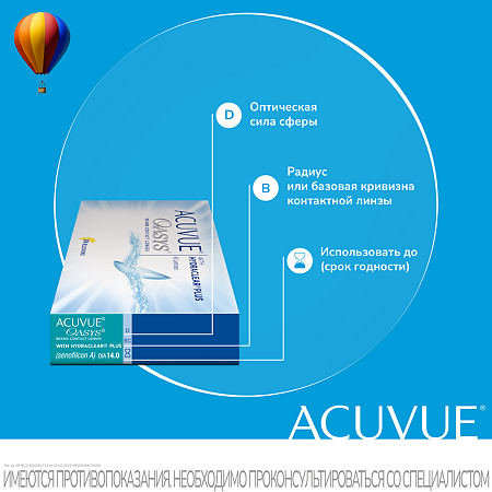 Контактные линзы Acuvue Oasys with Hydraclear Plus 6 шт/-1.75/8.4/2 недели