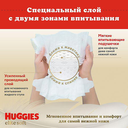 Huggies Подгузники Elite Soft 4 8-14 кг 19 шт