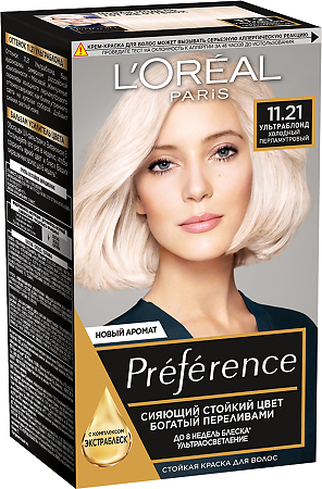 Loreal Paris Стойкая краска для волос Preference 11.21 Ультраблонд перламутровый 1 шт