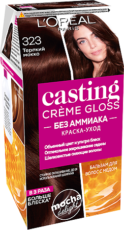 Loreal Краска-уход для волос без аммиака Casting Creme Gloss 323 Черный шоколад 1 шт