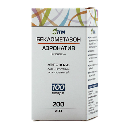 Беклометазон-Аэронатив аэрозоль для ингаляций дозированный 100 мкг/доза 200 доз 1 шт