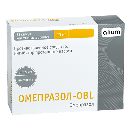 Омепразол-OBL капсулы кишечнорастворимые 20 мг 28 шт