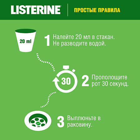 Listerine ополаскиватель для полости рта Зеленый чай 250 мл 1 шт