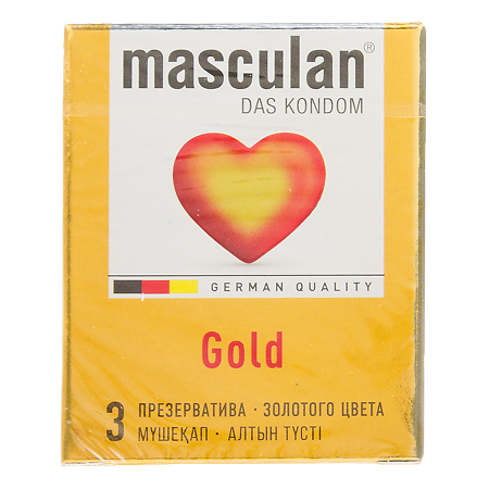 Презервативы Masculan Gold утонченный латекс золотого цвета 3 шт