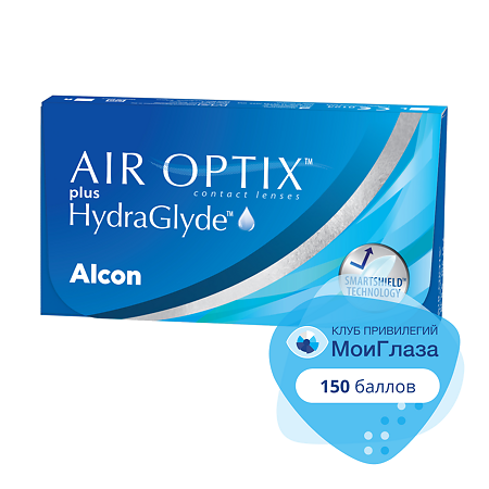 Контактные линзы Air Optix Plus HydraGlyde -4.00/6 шт.