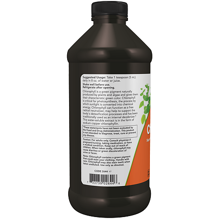 Now Liquid Chlorophyll Mint Flavor Хлорофилл жидкий мятный вкус 16 OZ 473 мл 1 шт