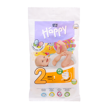 Bella Подгузники Baby Happy 2 mini 3-6 кг 1 шт