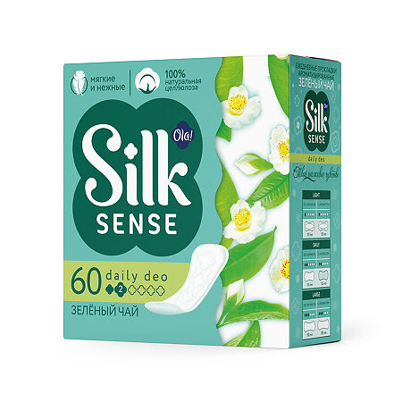 Ola! Silk Sense Прокладки ежедневные Daily Deo Зелёный чай 60 шт