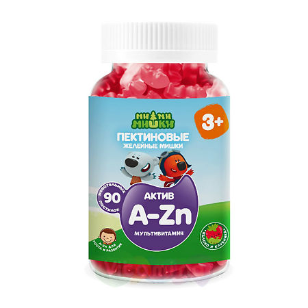 Ми-ми-мишки Актив Мультивитамин жевательные пастилки пектиновые массой 2 г вкус яблоко и клубника 90 шт