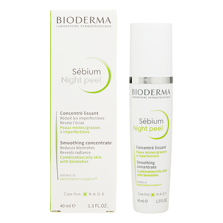 Bioderma Sebium Отшелушивающий ночной пилинг для комбинированной жирной проблемной кожи лица 40 мл 1 шт