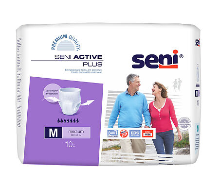 Seni Трусы впитывающие для взрослых Active Plus Medium 10 шт