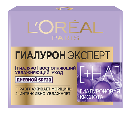 Loreal Гиалурон Эксперт Дневной крем для лица с гиалуроновой кислотой SPF20 50 мл 1 шт