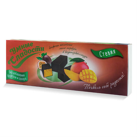 Умные сладости Конфеты желейные в глазури со вкусом манго-маракуйа 105 г 1 шт