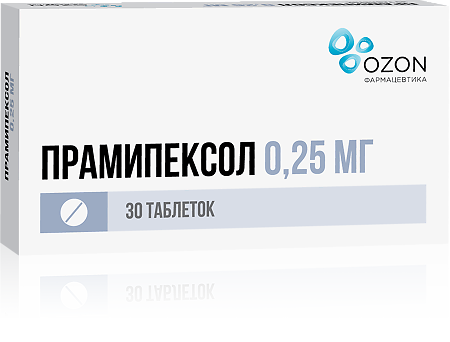 Прамипексол таблетки 0,25 мг 30 шт