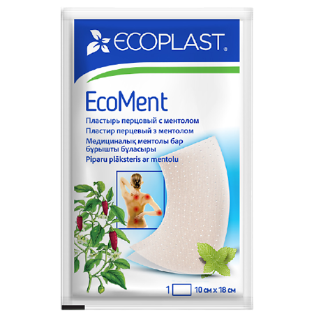 Ecoplast Пластырь медицинский с ментолом EcoMent 10x18 1 шт