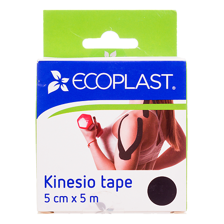 Ecoplast Кинезио тейп 5см х 5м черный 1 шт