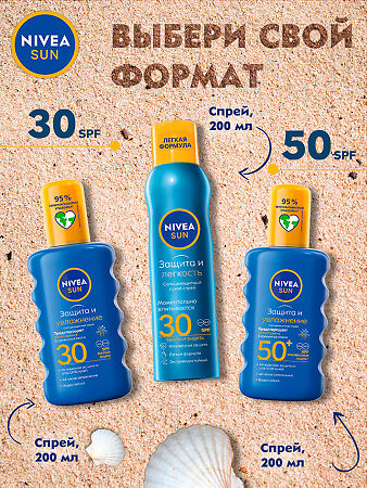 Nivea Sun Солнцезащитный спрей Защита и увлажнение SPF50+ 200 мл 1 шт