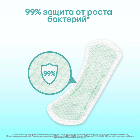 Kotex Прокладки Antibacterial с антибактериальным слоем внутри ежедневные длинные 18 шт