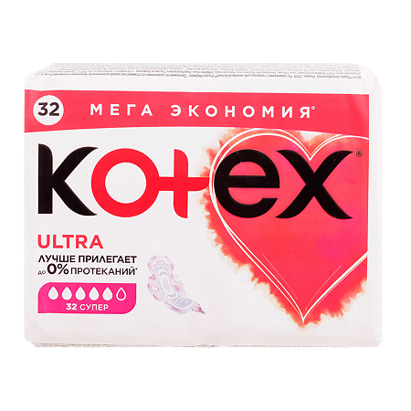 Kotex Прокладки Ultra Super мягкая сеточка 32 шт
