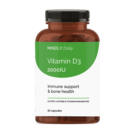 MINDLY Daily Витамин D3 2000 МЕ/Vitamin D3 2000IU мягкие желатиновые капсулы массой 720 мг 60 шт