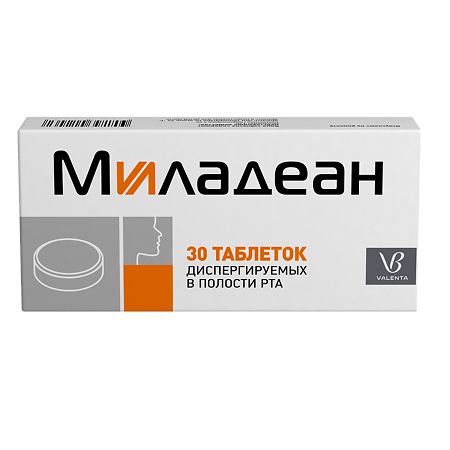 Миладеан таблетки диспергируемые в полости рта 3 мг+5 мг 10 мл 30 шт