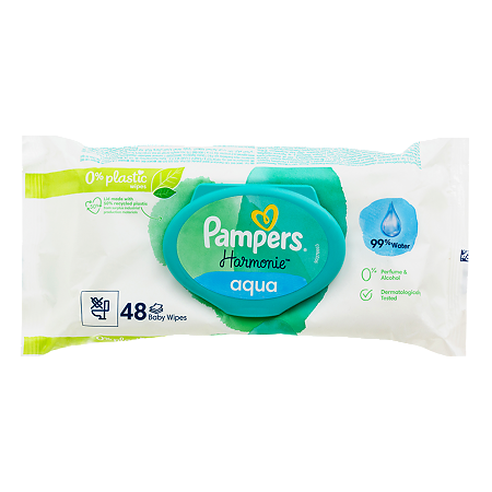 Салфетки влажные Памперс (Pampers) детские Harmonie Aqua 48 шт