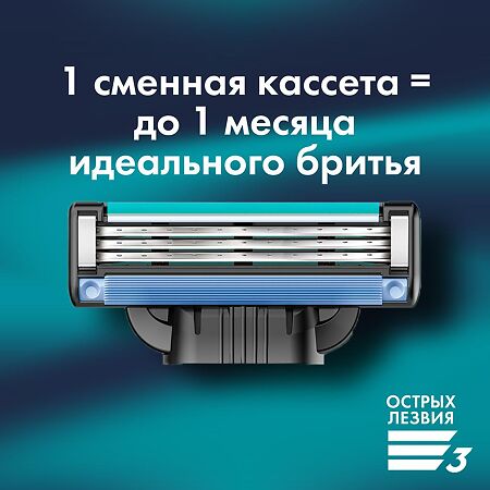 Gillette Подарочный набор Mach3 Бритва с 1 сменной кассетой+TGS гель для бритья для чувствительной кожи Алоэ 200 мл 1 уп