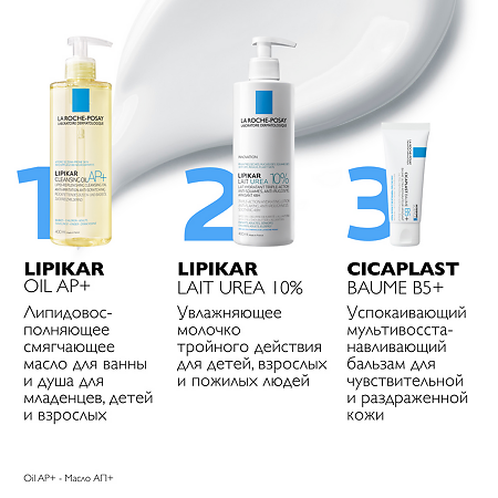 La Roche-Posay Lipikar Lait Urea 10% Увлажняющее молочко тройного действия для сухой и очень сухой кожи с мочевиной 10% 400 мл 1 шт